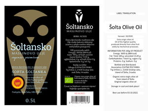 Super Premium Šoltansko Organic EVOO- Dalmatia Most Awarded EVOO 0.25L